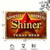 Винтажная металлическая пивная вывеска Shiner Texas Настенный декор 8x12 дюймов Жестяная для бара, гаража, паба