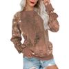 Women's Casual Printing Pullover Long Sleeve Shirt Oversized Sweatshirt
