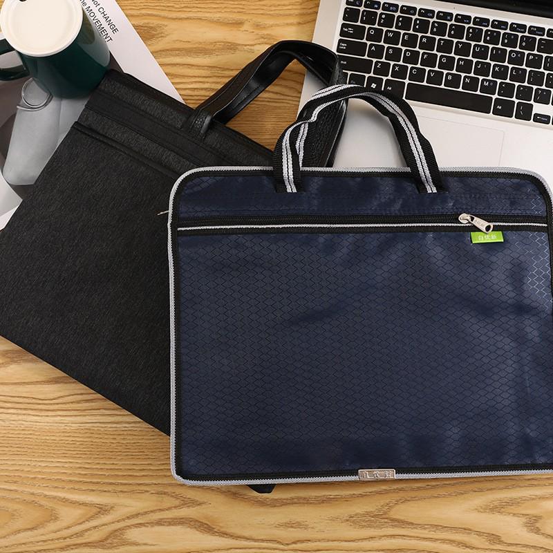 Мужской двухслойный водонепроницаемый офисный портфель большой вместимости с отделениями для компьютера и документов