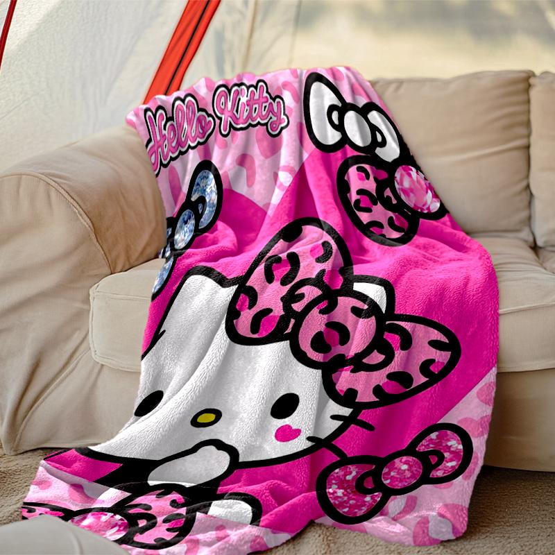 1pc Hello Kitty Blanket, Super Cozy Printed Home Blanket, All-Season Warmth