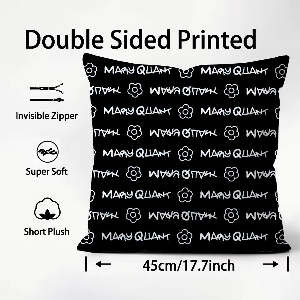 MMary QQuant Brand Cushion Cover Plush Fabric Soft DoubleSided Printed Sofa Warm Winter Home Child Gift Pillow Case