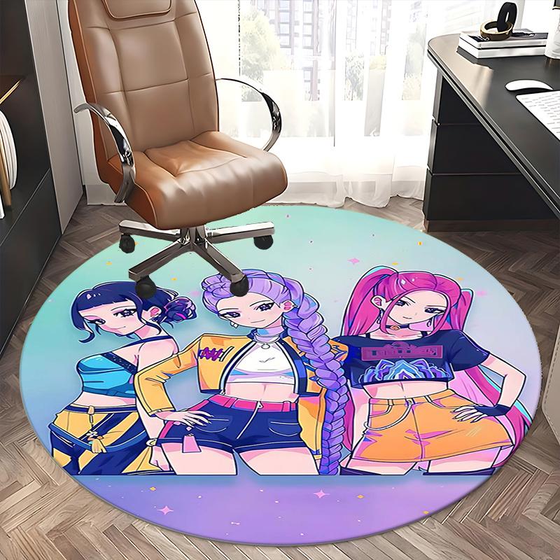 Crop Top,Graphic Tee Chair mat Round Rug-Office carpet, Machine Washable, Non-slip, Suitable for Living Rooms, Bedrooms, Entryways, and Holi