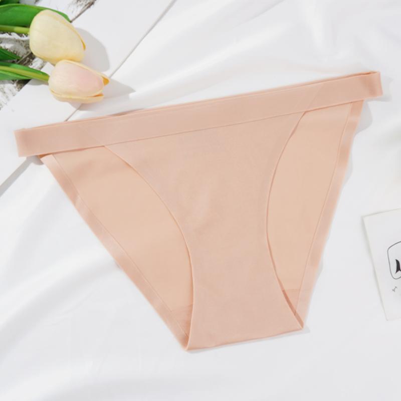Women Panties Underwear Fitness Sports Seamless Female Lingerie Sexy T-back G-string Thong Ice Silk Underpants Solid Briefs