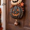 Halloween Hanging Ornaments Stacked Pumpkin Door Hanger, Vintage Jack?O?Lantern Wall Ornament, Maple Leaf Berry Ornament Rustic Fall Harvest Decor