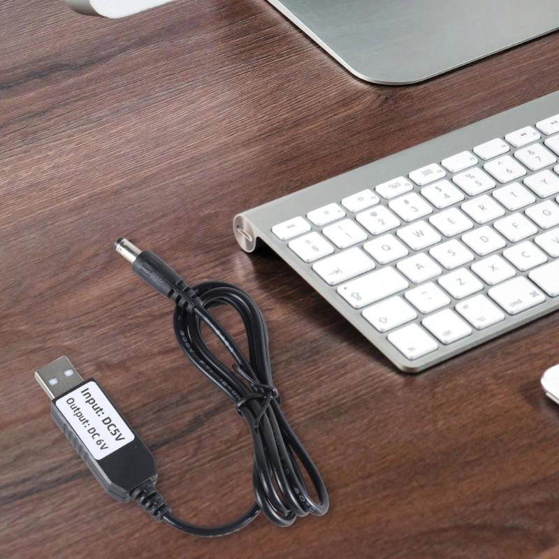 Зарядный кабель USB 5V2A на 6V1A 5.5x2.1 мм для электронных гаджетов с разъемом 5.5x2.1 мм, заменяет 4 батарейки AA LR03 LR6 LR14