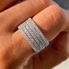 Luxury Five-Row Full Diamond Zircon Women'S Ring, Personalized Versatile Women'S Ring