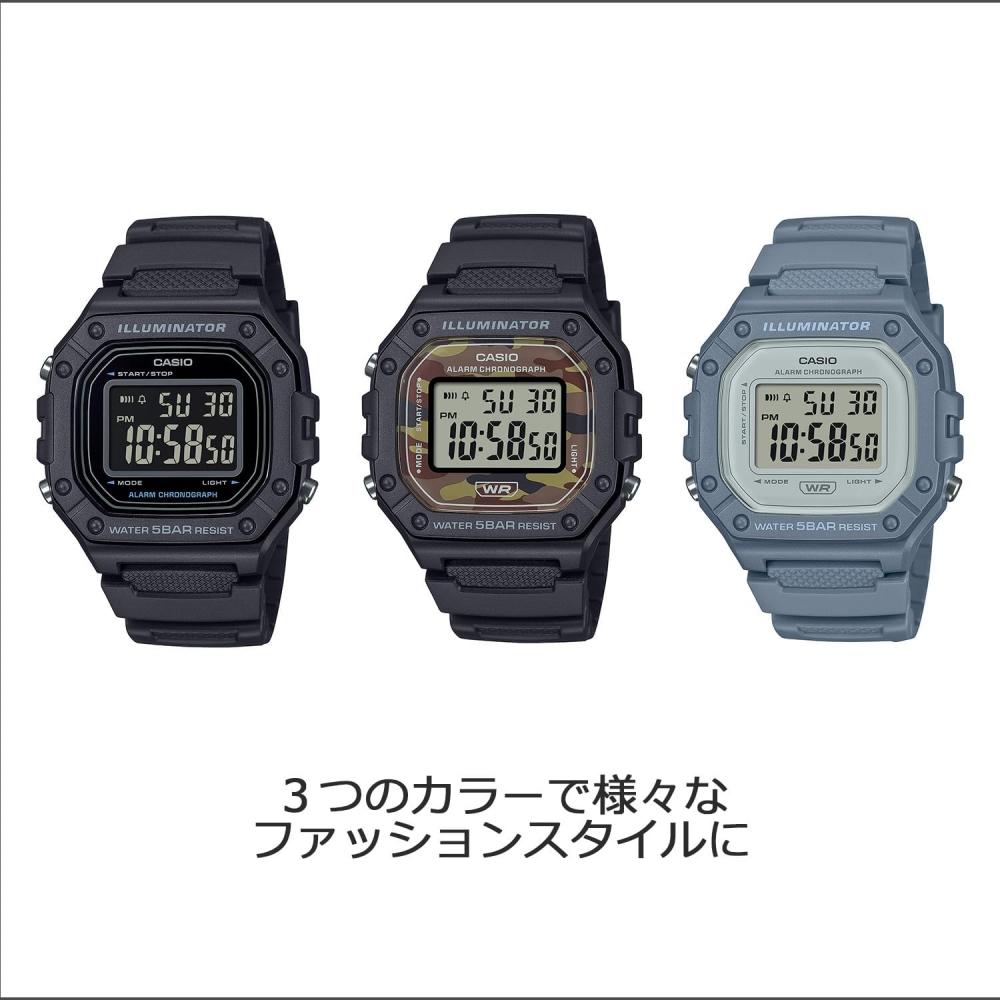 CaSio Men S CaSio Collection Watch Black Camouflage W 218h 5bjf