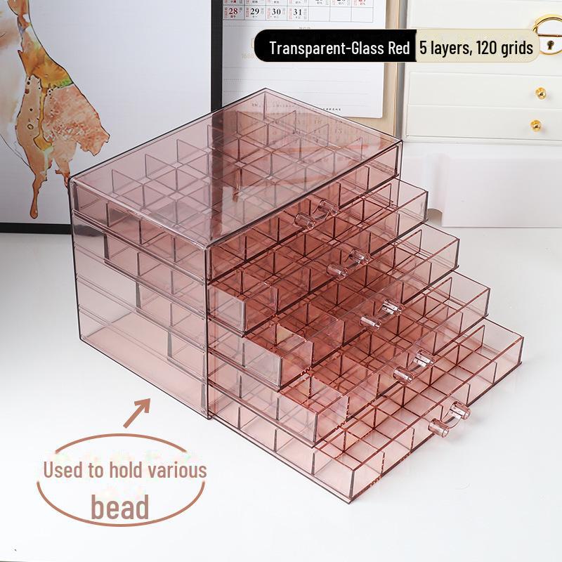 Многослойная шкатулка для хранения украшений из 120 ячеек с пылезащитным ящиком для сережек и клипс