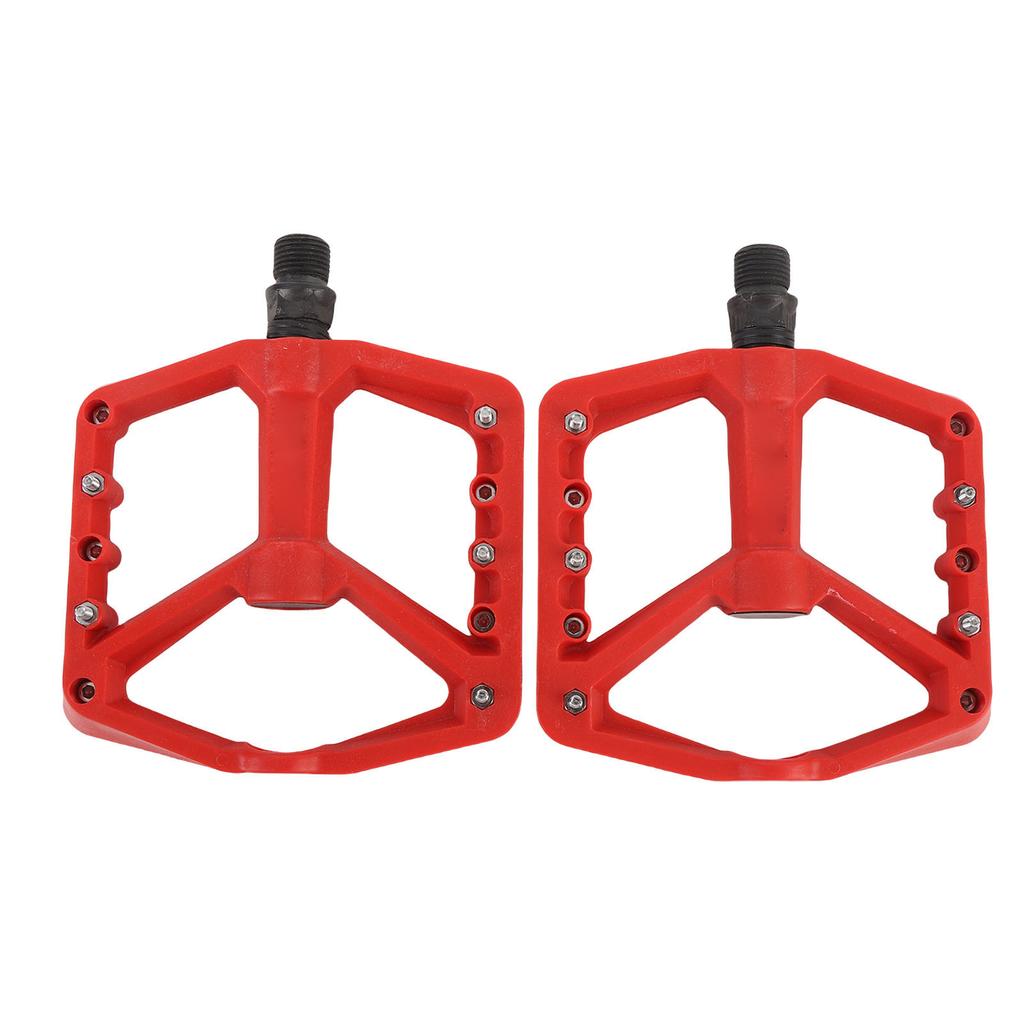 Bike Pedals Nylon Fiber Dual Bearing Anti Slip Lightweight Flat Platform Bike Pedals for Mountain