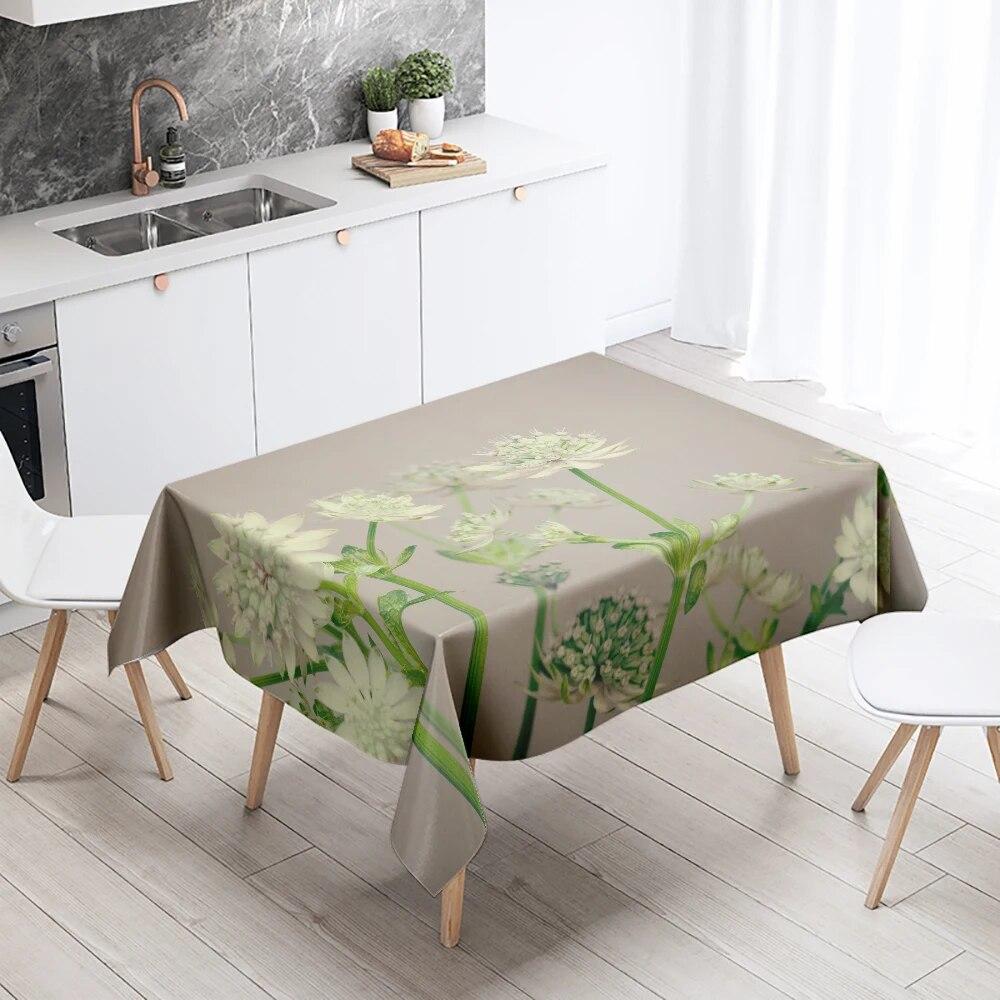 Скатерть-тюльпан с цветочным рисунком, устойчивая к пятнам, водонепроницаемая, прямоугольная, кухонный, обеденный стол, домашний декор