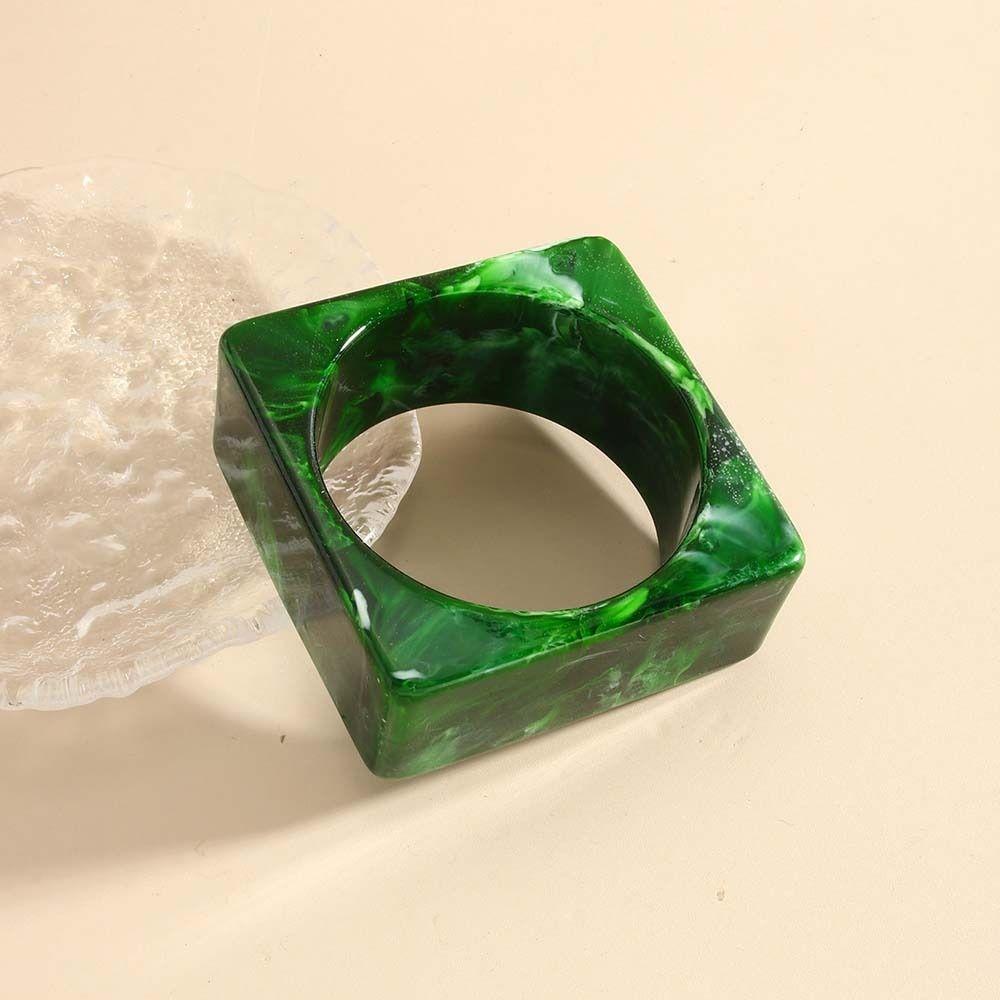 Wave Chunky Bracelets Geometric Retro Hand Ring Wide Resin Bracelet Bangles Jewelry Accessories