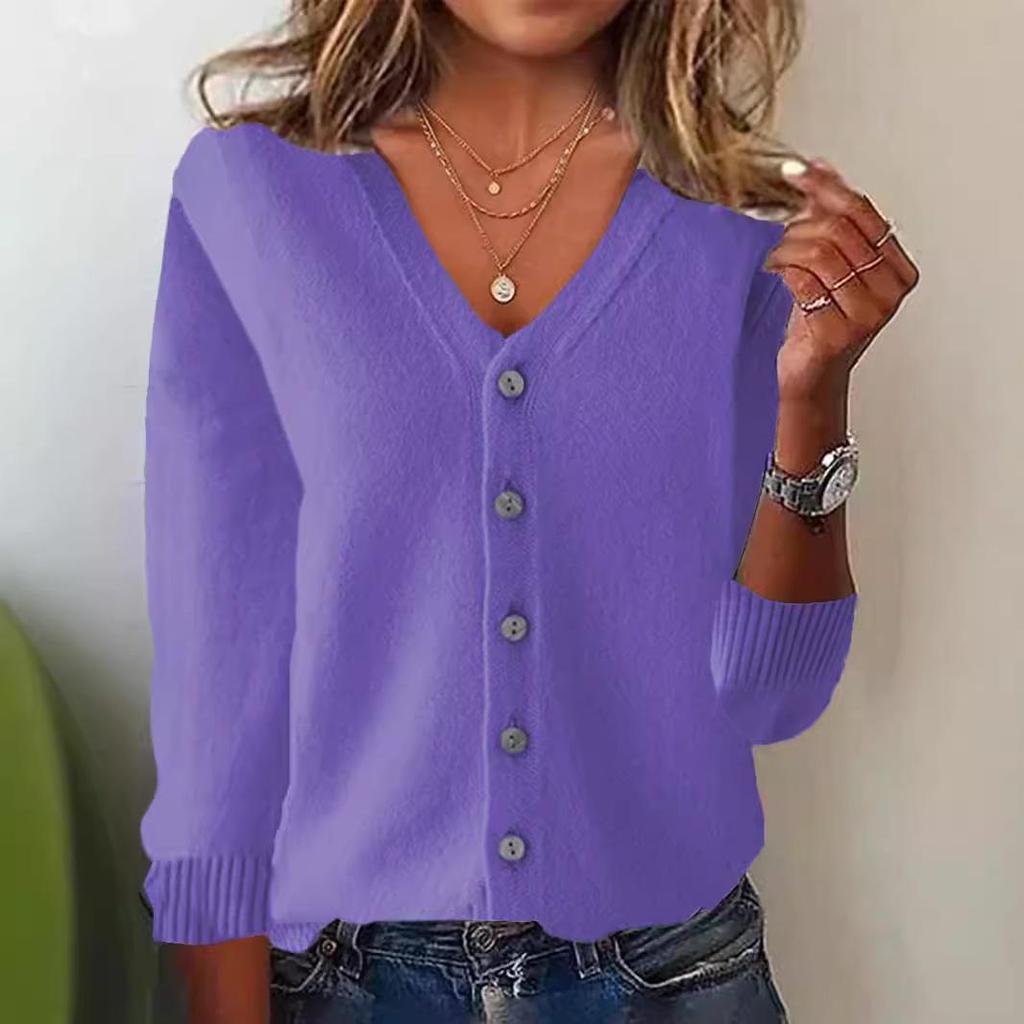 Женский вязаный кардиган: Весенне-летний свитер с длинным рукавом, осенняя верхняя одежда больших размеров