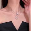 Серебряное простое ожерелье с буквой и стразами, подарок на день рождения