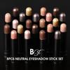 8-Color Waterproof Eyeshadow Stick Set - Long-Lasting, High Pigmentation, Shimmer & Matte, Neutral Brown Tones, Plant Squalane