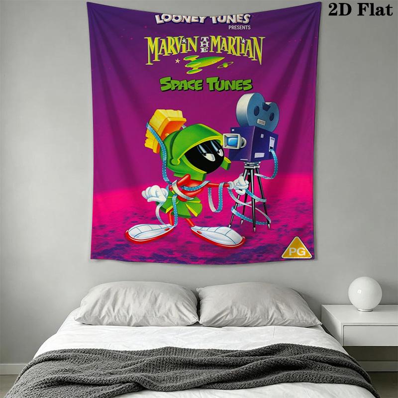 Marvin Martian 2D Flat Adventure Tapestry Background Cloth Fashion Print Wall Covering Decoration Home Decor Background Wall Hanging Cloth