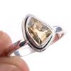 Natural Citrine Gemstone Handmade 925 Solid Sterling Silver Ring Size 8 T7n60