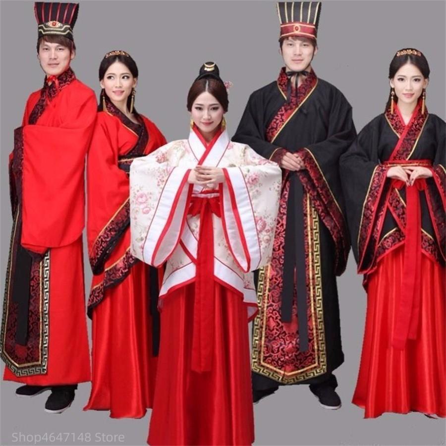 Men Woman Stage Dance Dress Chinese Traditional Costumes New Year Adult Tang Suit Performance Hanfu Female Cheongsam