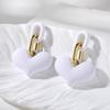 Pinkdudu New Macaron Love Square Acrylic Drop Earrings Light Luxury Multicolor Geometric Earring for Women Jewelry PD1856