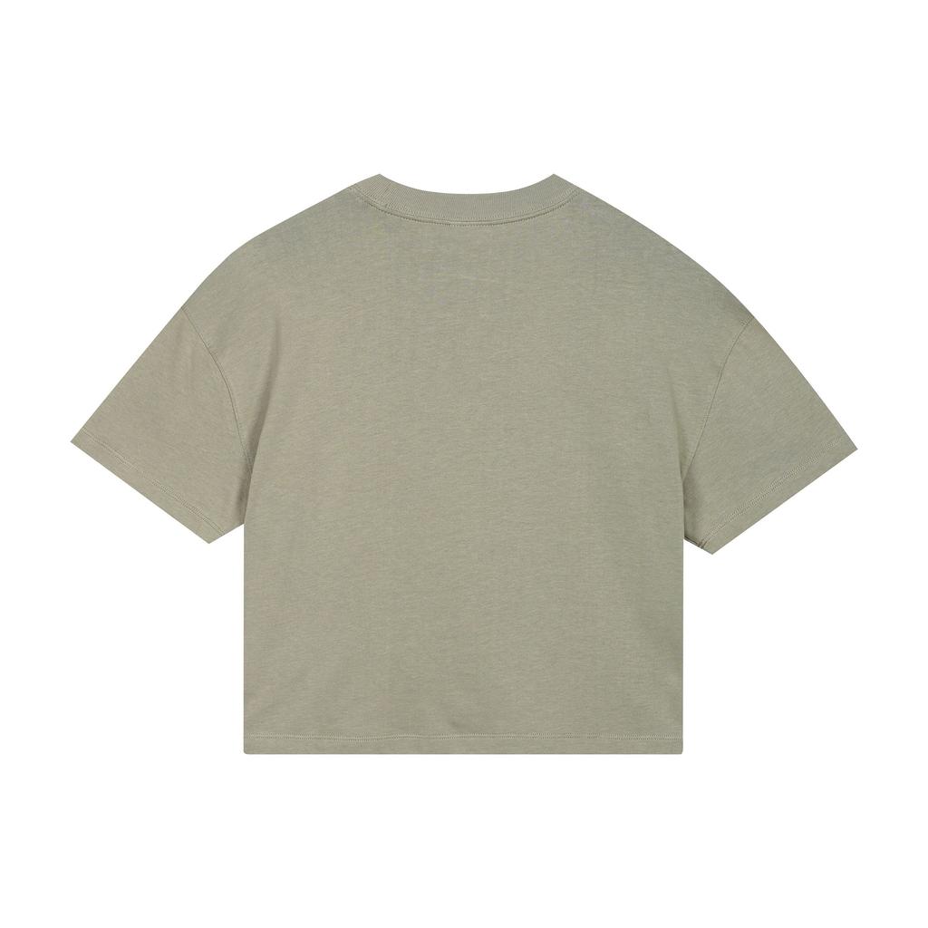 Nike Повседневная однотонная футболка с коротким рукавом и круглым вырезом с логотипом, женские топы светло-армейского зеленого цвета DA0324-320