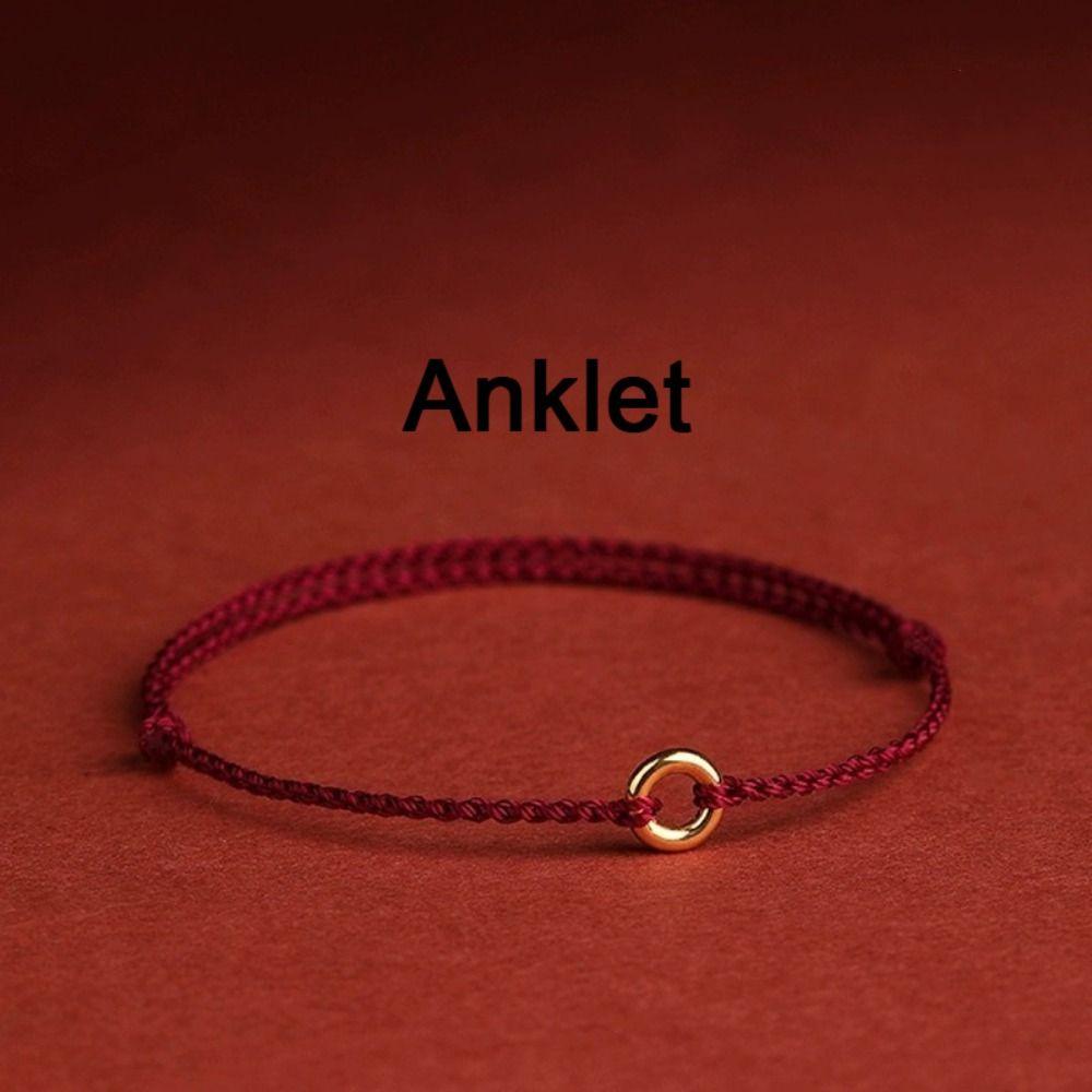 Шарм-пряжка Красная веревка Знаки китайского зодиака Браслеты Браслет на лодыжку для друга Любовников