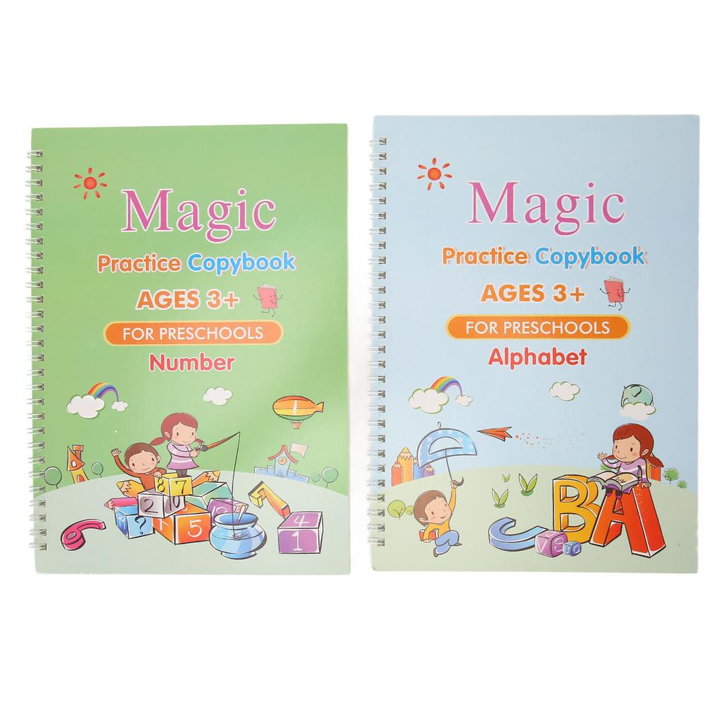 4 упаковки тетрадей для практики детей с автоматическим выцветанием чернил 3D-рифленая тетрадь для практики письма для дошкольников 