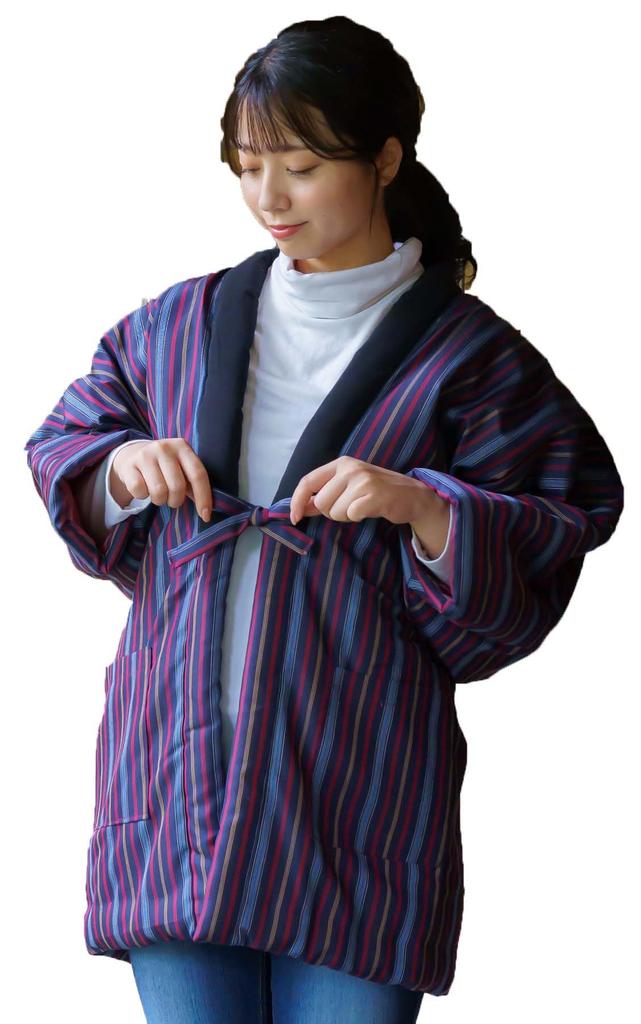 Женская куруме хантэн от Yurakuan (Женский Хантэн), На хлопковой подкладке, Сделано в Японии (Размер 24, Один размер подходит всем)