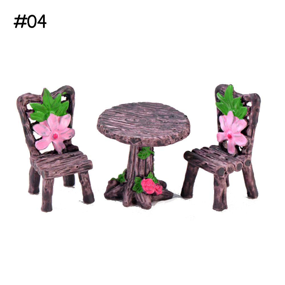 Декор Craft Мини-украшения Миниатюрный стол и стулья Сказочный сад Ландшафтный кукольный домик Аксессуары