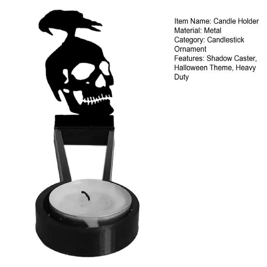 Подсвечник ужасов на Хэллоуин для женщин, череп ворона, свеча, заклинатель теней, украшение, подставка для свечей Tealight