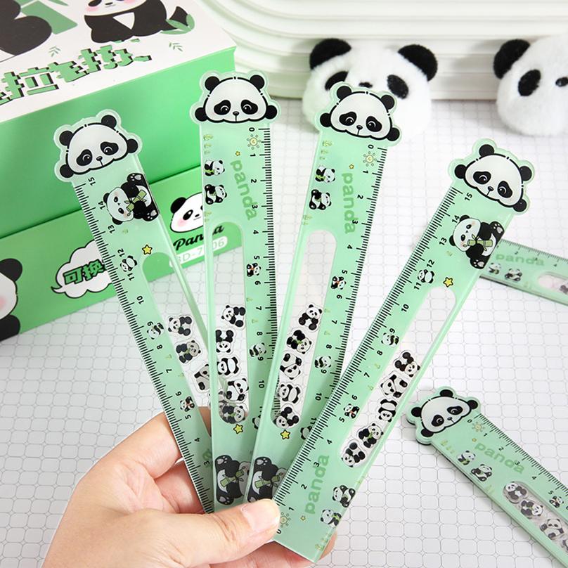1Pcs Funny Ruler School Supplies Regla Cute 15cm Drawing Tool Panda Acrylic Shaking School Accessories Kawaii Stationery Rules