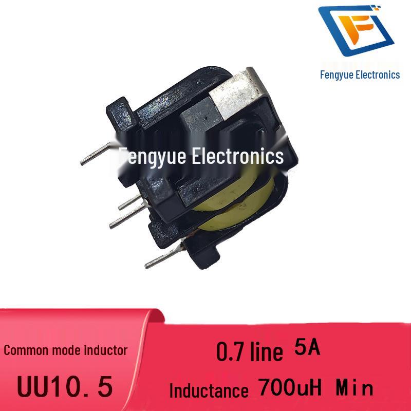 UU10.5 Common Mode Inductor, 0.7 Wire Wound, 17 Turns, 700uH, 5A, Epoxy Encapsulated with Label