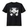 Gothic Streetwear Black White Line Art Occult Mystic Board Print Casual T Shirt Vintage Washed Top For Everyday Wear Stylish