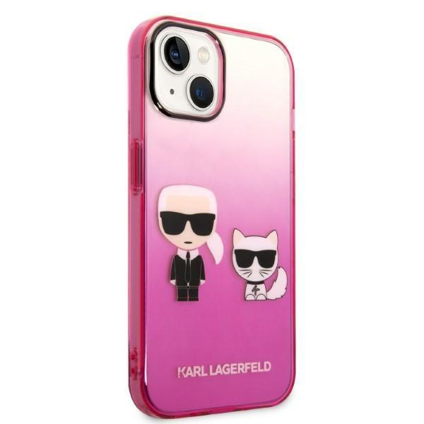 Karl Lagerfeld Klhcp14Mtgkcp Iphone 14 Plus / 15 Plus 6,7 Hardcase Różowy/Pink Gradient Ikonik Karl & Choupette