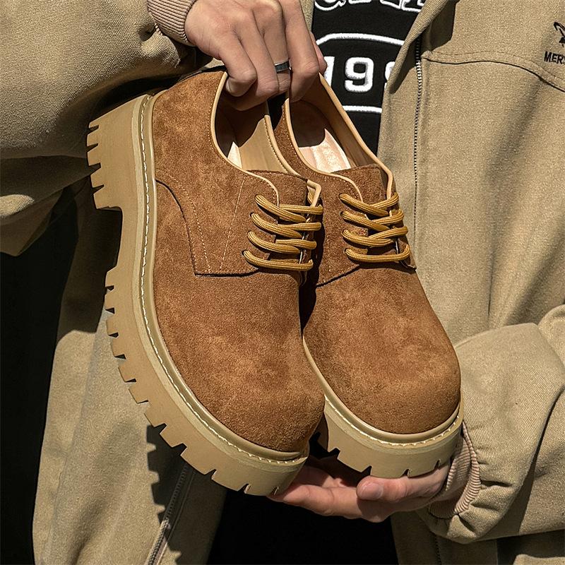 Туфли дерби 2024 новые туфли с большой головой Микки, деловые повседневные туфли на платформе с круглым носком из кожи 5740-J