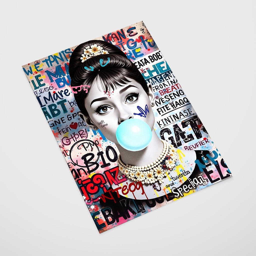 Audrey Hepburn Poster with a Balloon