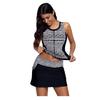 New European and American Two-Piece Zip-Up Vest Swimsuit with A-Line Split Skirt