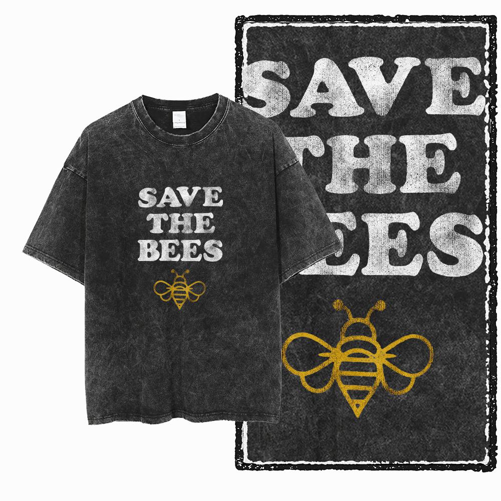 DE BEES Печатная Хлопковая Футболка с Кислотной Стиркой Эксклюзивный Графический Дизайн Унисекс Крутая Винтажная Уличная Одежда Мужские Футболки Большого Размера Футболка для мужчин