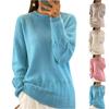 Women's Fashion Casual Solid Color Round Neck Long Sleeve Sweater Top