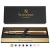 Scriveiner Finest Premium Fountain Pen Attractive Beauty 24K Gold Finish Schmidt 18K Gold Plated Nib Suitable for Men and Women Professional Executive