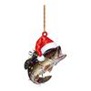 Fun And Colorful Cartoon Style Green Bass Fish Christmas Tree Hanging Ornament