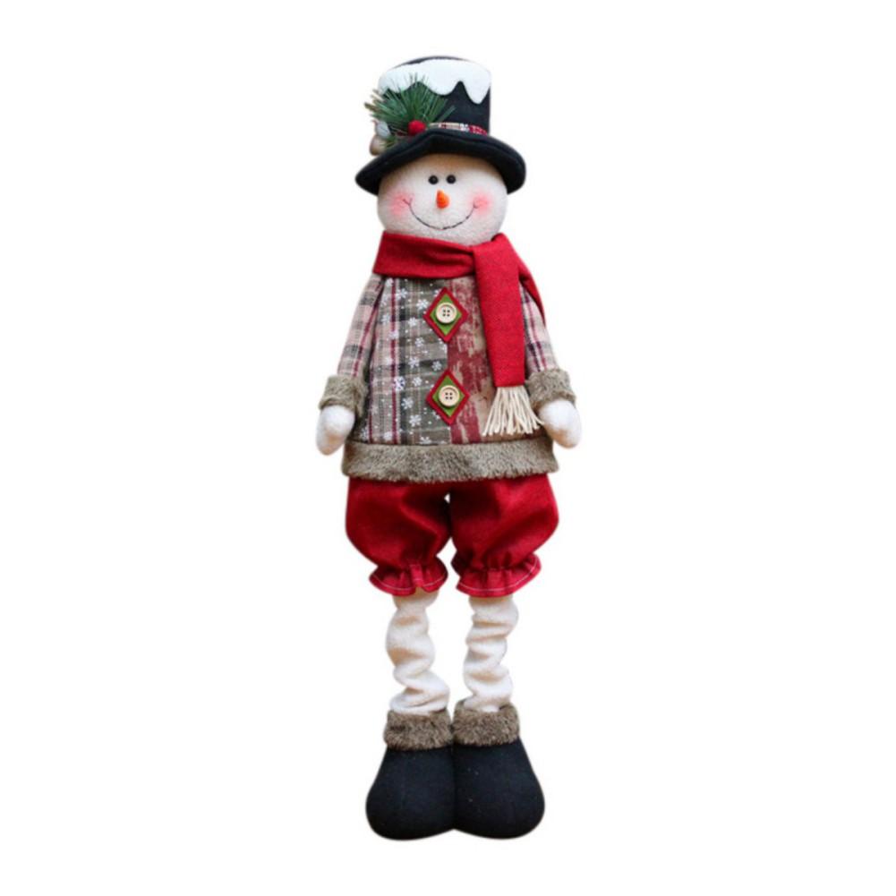 76cm Christmas Plush Doll Expandable Dwarf Ornament with Retractable Spring Legs