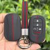 Keychain for Honda 2022 2023 2024 Accord Civic HR-V CR-V Pilot Sport SI EX EX-L Silicone 5 Button Car Key Case Cover Protector