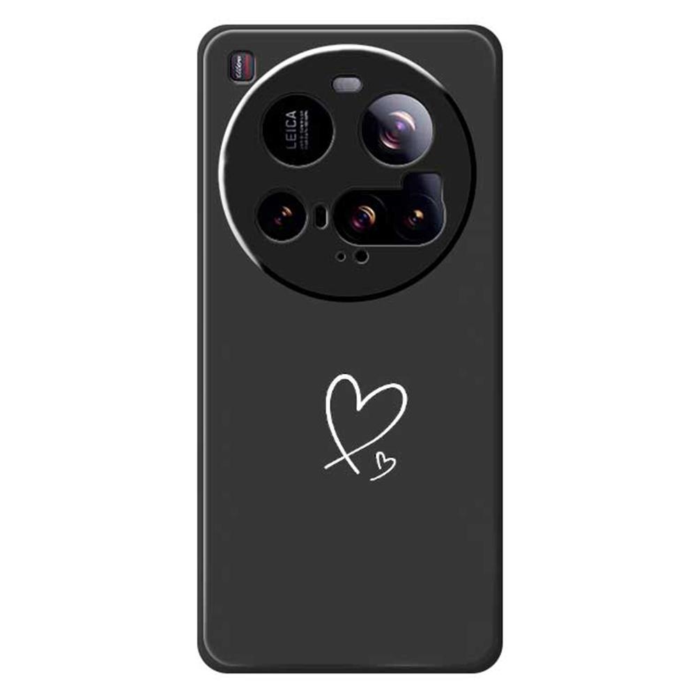 For Xiaomi 15 Ultra Case White Love Pattern Printing Straight Edge TPU Phone Back Cover