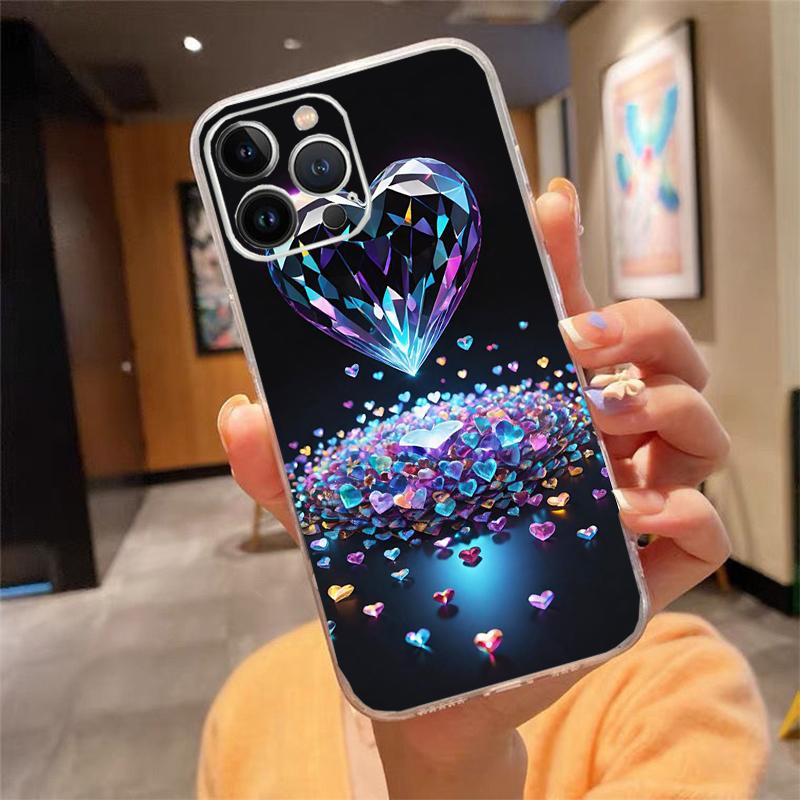 Чехол для телефона Для iphone 17ProMax 17 Pro Air 16 15 14 13 Pro Max 16 15 14 13 Pro 15Plus Любовь Розовое Сердце