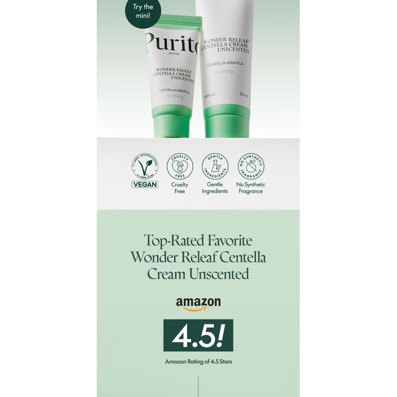 Purito SEOUL - Wonder Releaf Centella Крем без отдушек Мини