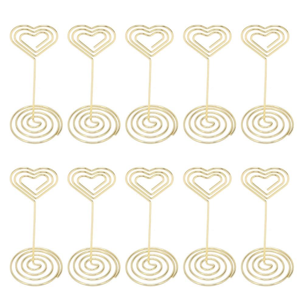 10Pcs Heart Shape Place Card Holder Gold /Rose Gold Name Card Holder  Wedding Party