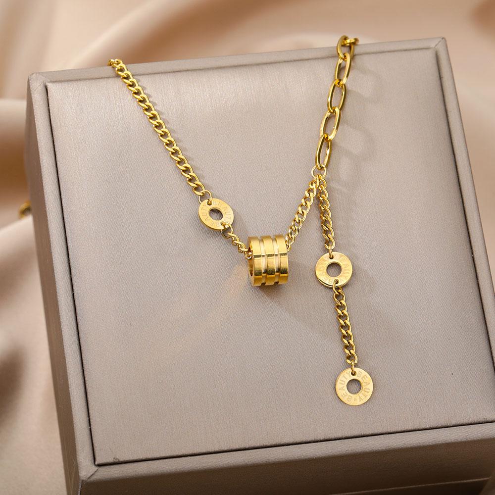 Многослойное ожерелье в форме сердца из нержавеющей стали 316L для женщин и девочек, готическое золотое ожерелье с подвеской на ключицу, ювелирное изделие в подарок на день рождения