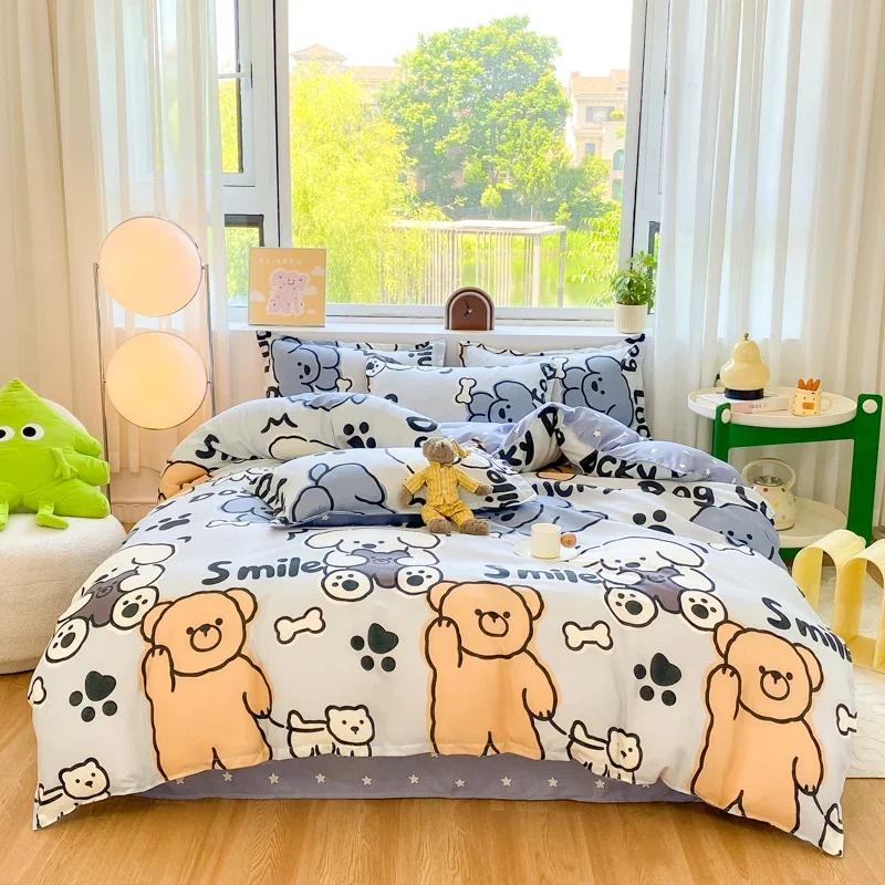 Космический пододеяльник черно-белый 4 предмета постельное белье дети мальчики девочки вселенная космонавт планета ракета с принтом мягкий комплект пододеяльника