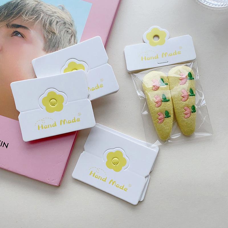 100Pcs/Lot Foldable Packaging Paper Cards Colorful Flowers Cards For Handmade Jewelry Retail Hang Tag Flowers Display Cardboard