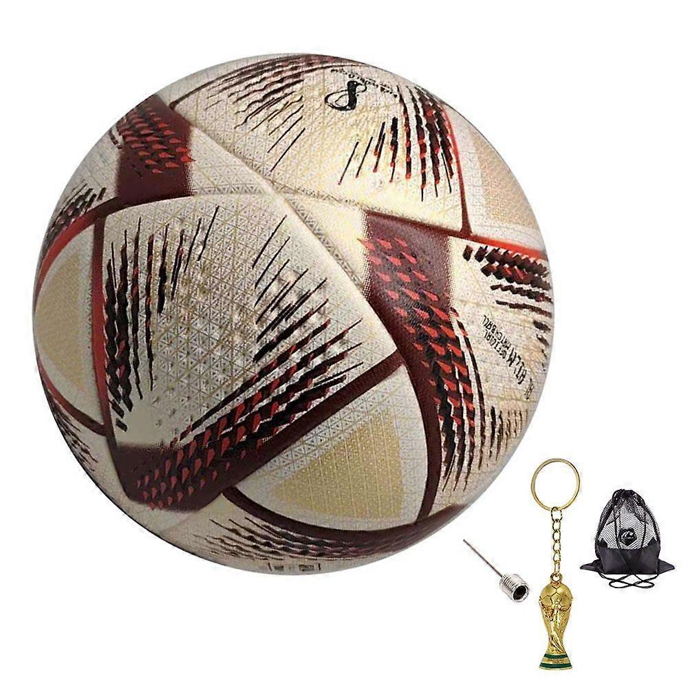 2022 Qatar Brown World Cup Soccer Ball for Training with Ball Bag, Keychain, Gift