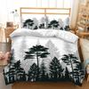 3D Landscape Pattern Quilt and Pillowcase 2/3 Pieces of Ink Painting Style Bedding AU180 * 210 Soft Home Decoration for Women's Rooms